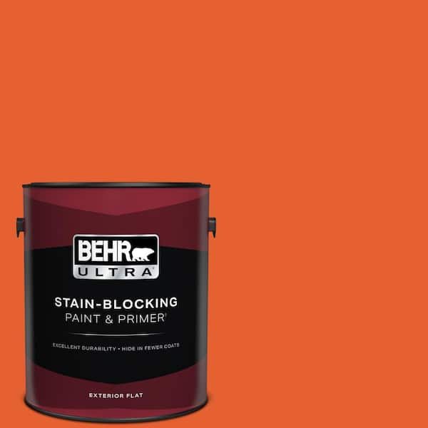 BEHR ULTRA 1 gal. #S-G-230 Startling Orange Flat Exterior Paint & Primer