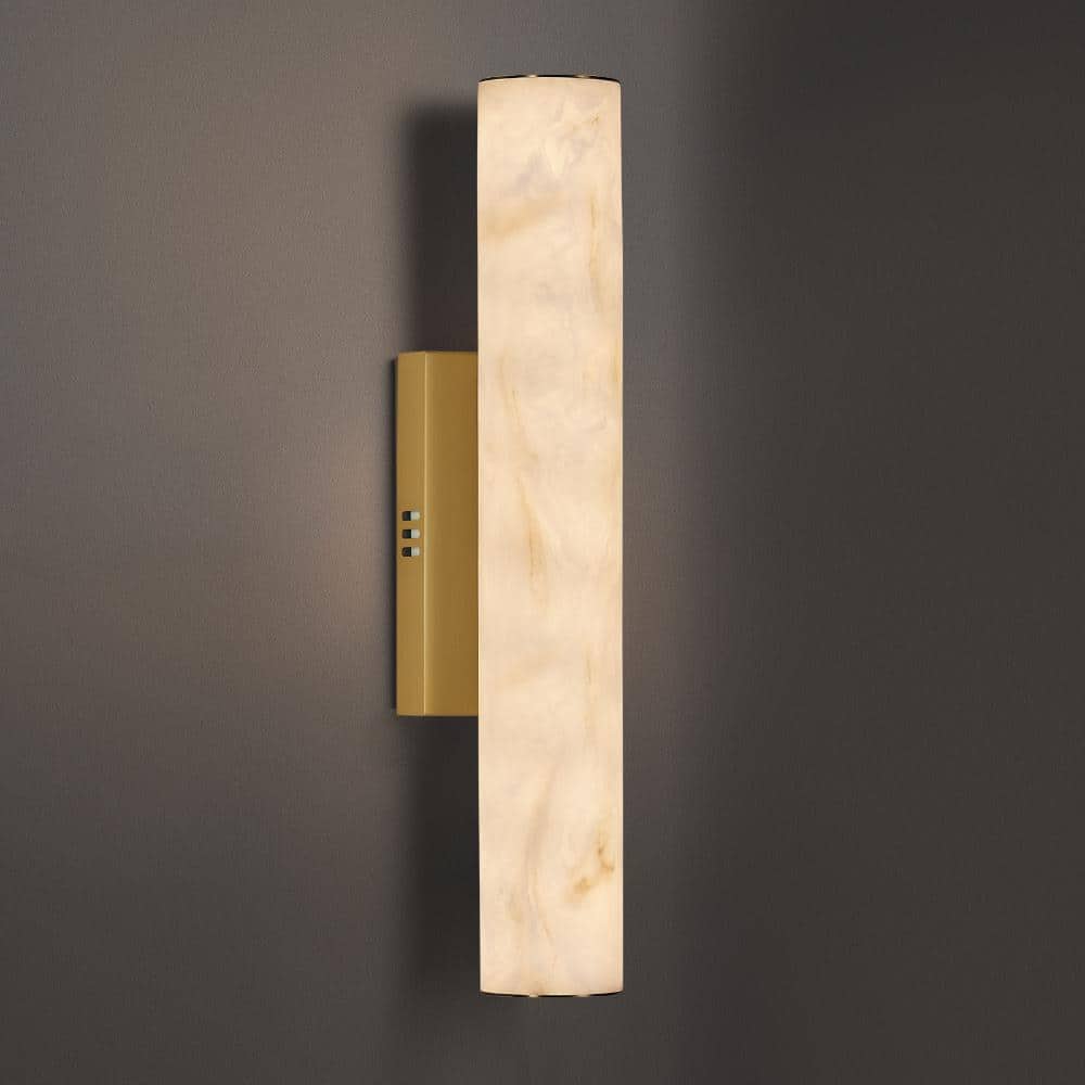 20 in. 1-Light Dimmable Brass Integrated LED Bathroom Wall Sconce with Faux Marble Shade for Living Room, Bedroom price history on PriceWatchPro