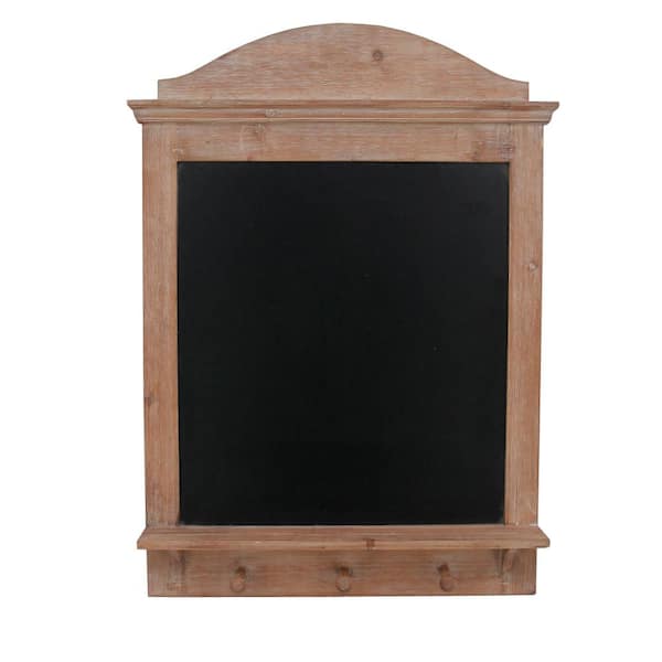 StyleWell 30 in. H x 22 in. W Wood Arched Chalkboard Wall Organizer with 3 Hooks