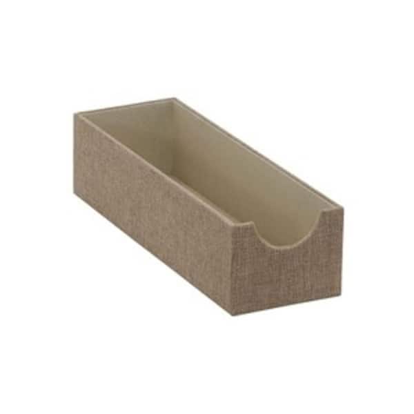 HOUSEHOLD ESSENTIALS 4 in. x 12 in. x 3 in. Oblong Hardsided Tray in Latte