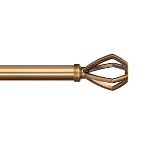 Aerial 36 in. - 72 in. Adjustable Single Curtain Rod 1 in. in Bronze Dore with Finial
