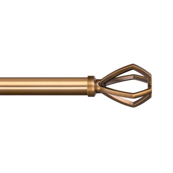 The Haven Collection Aerial 36 in. - 72 in. Adjustable Single Curtain Rod 1 in. in Bronze Dore with Finial