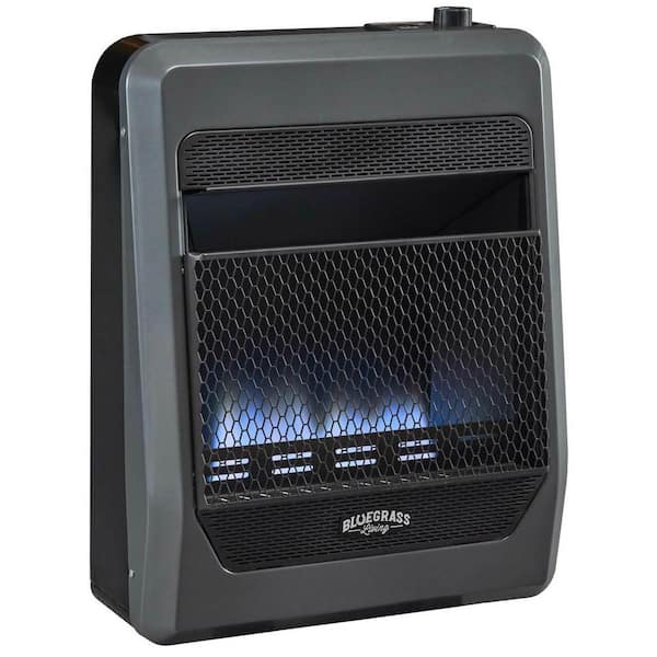 Bluegrass Living Natural Gas Vent Free Blue Flame Gas Space Heater With Blower and Base Feet - 20,000 BTU