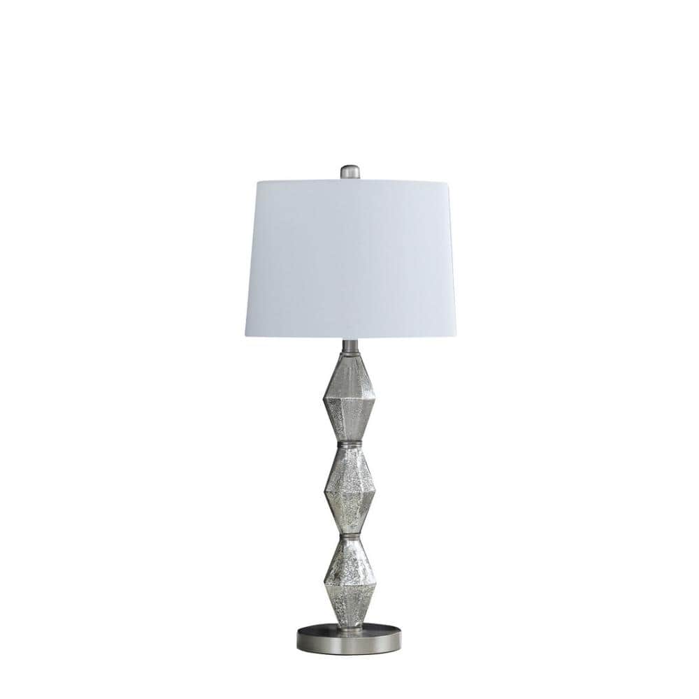 "29.5"" In Emil Moderne Geometric Glass Brushed Silver Table Lamp" price history on PriceWatchPro