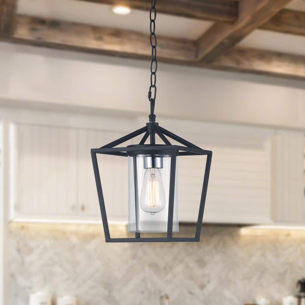 1-Light Black Outdoor Pendant Light Fixture with Clear Glass price history on PriceWatchPro