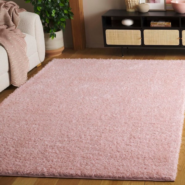 Lindsay Shag 8 ft. x 10 ft. Pink Modern Solid Area Rug