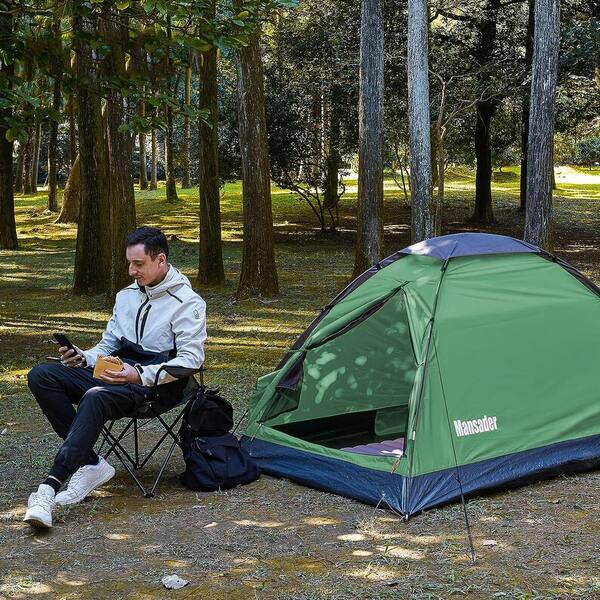 GARSING 2-Person Polyester Dome Tent with Carry Bag in Dark