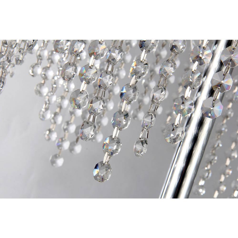 65-Inch Silver Chandelier Style Floor Lamp with Crystal Shade