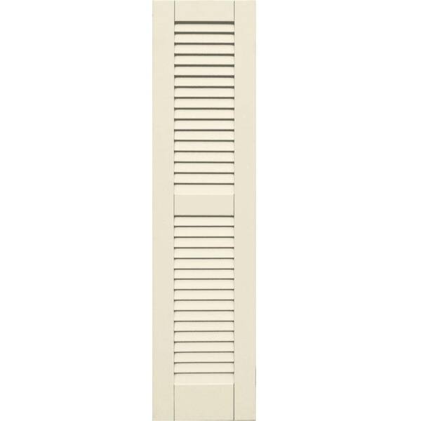 Winworks Wood Composite 12 in. x 49 in. Louvered Shutters Pair #651 Primed/Paintable