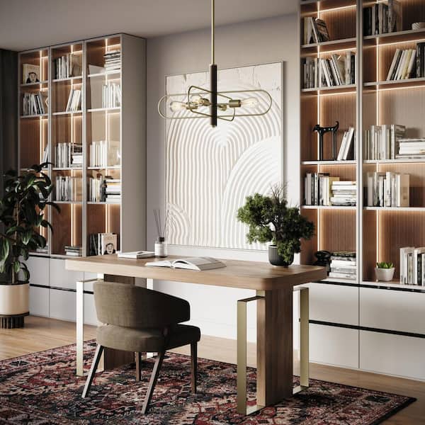 Progress Lighting Avec 4-Light Brushed Gold Modern/Contemporary Chandelier