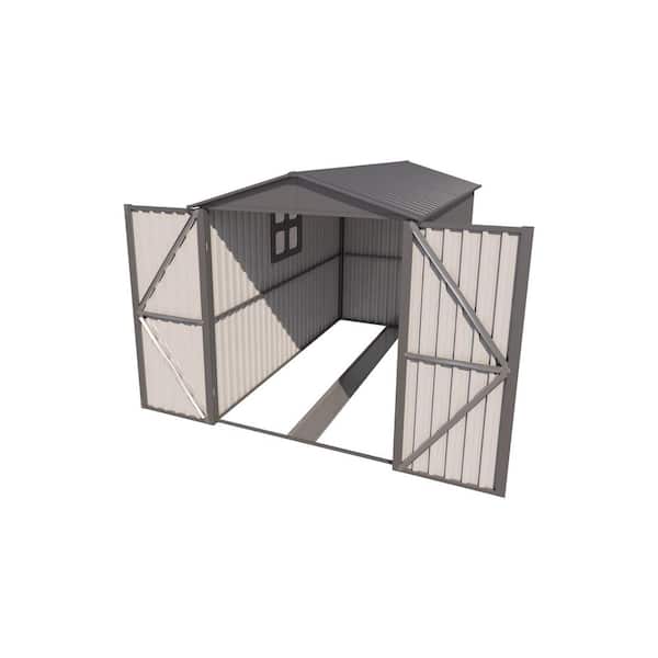 5.51 ft. x 10 ft. Motorcycle Outdoor Steel Storage Shed, Shelter for Motorbikes, Tools and Equipment (55 sq. ft.)