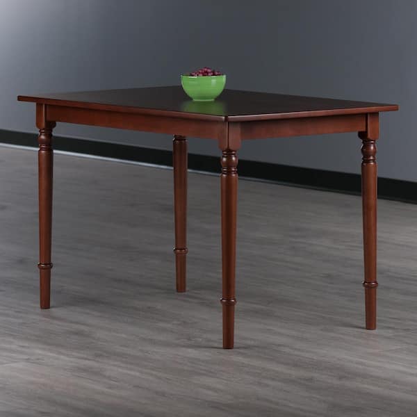 WINSOME WOOD Ravenna 47 in. Rectangle Walnut Wood 4-Legs Dining Table Top and Wood Frame Seats 4