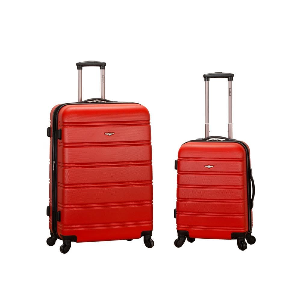 Rockland Melbourne Expandable 2-Piece Hardside Spinner Luggage Set, Red ...