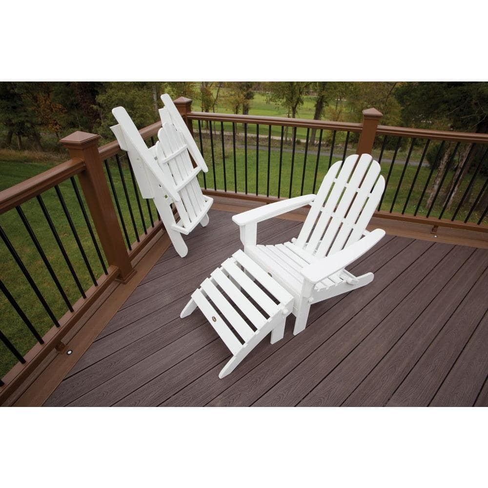 Sand Castle Folding Plastic Adirondack Chair with Ottoman