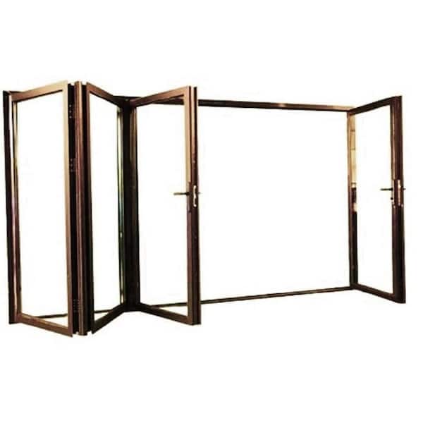 Avora Elite 120 in. x 84 in. Espresso Right to Left Outswing Aluminum Folding Patio Door