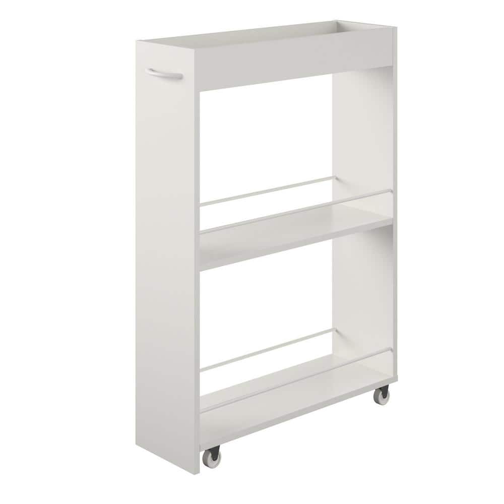 Knapp Multipurpose Laminated Particleboard Rolling Cart in White