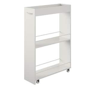 Knapp Multipurpose Laminated Particleboard Rolling Cart in White