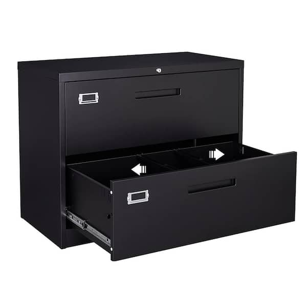 LISSIMO 31.5 in. W x 70.87 in. H x 15.7 in. D Adjustable 2 Shelves Steel Locking Freestanding Cabinet with 4 Doors in Black