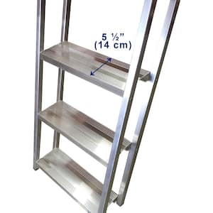 3-Step Angled Wide 5-1/2 in. Aluminum Dock Ladder