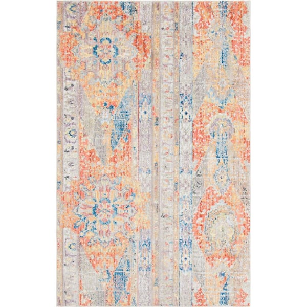 Unique Loom Basilica Prado Orange 5 ft. x 8 ft. Area Rug