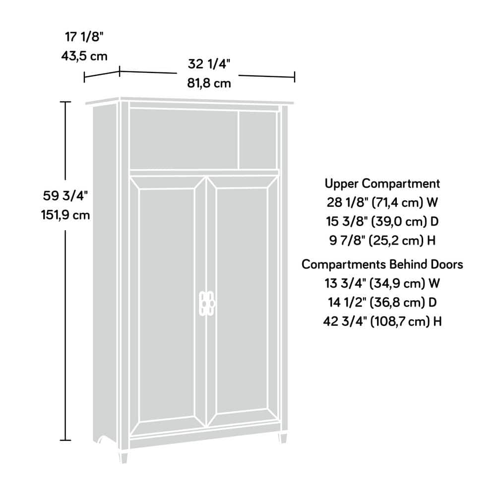 Chalked Chestnut 2-Door Office Storage Cabinet with Adjustable Shelving
