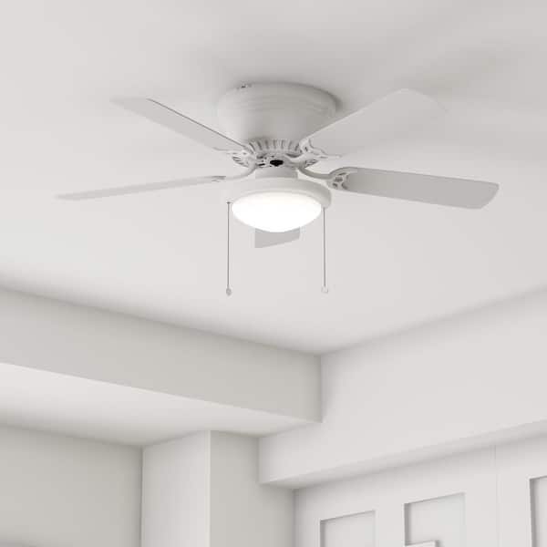 Hugger 44 in. LED Matte White Ceiling Fan
