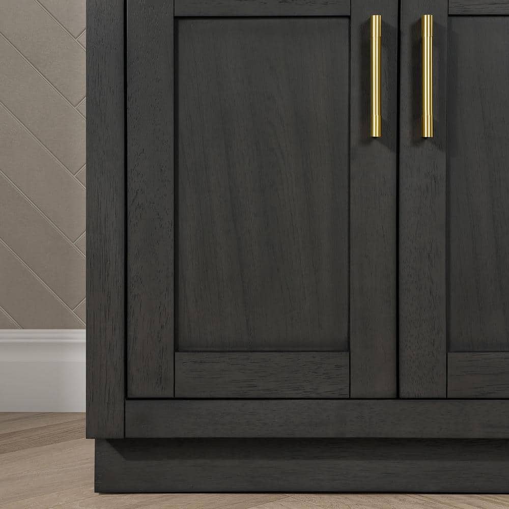 Bailey 30" Matte Black Single Sink Vanity with White Quartz Top