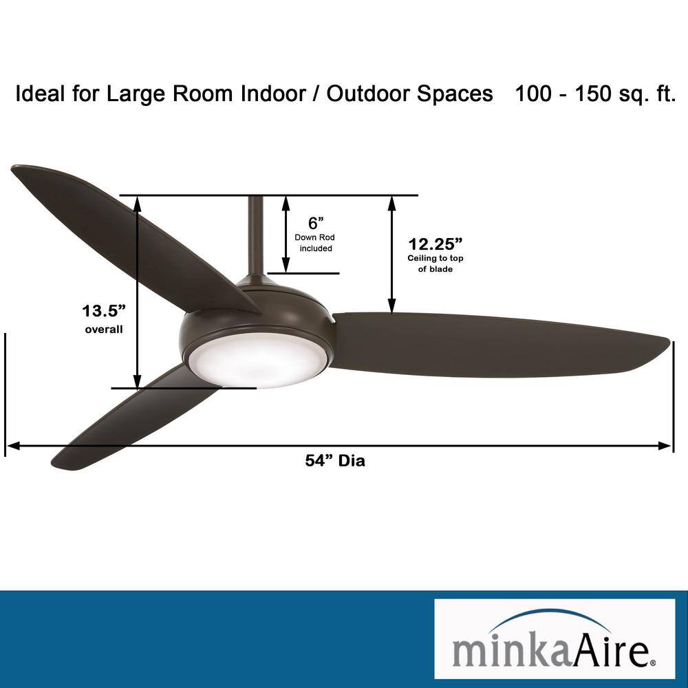 54" Smart LED Ceiling Fan in Oil Rubbed Bronze with Etched Opal Glass
