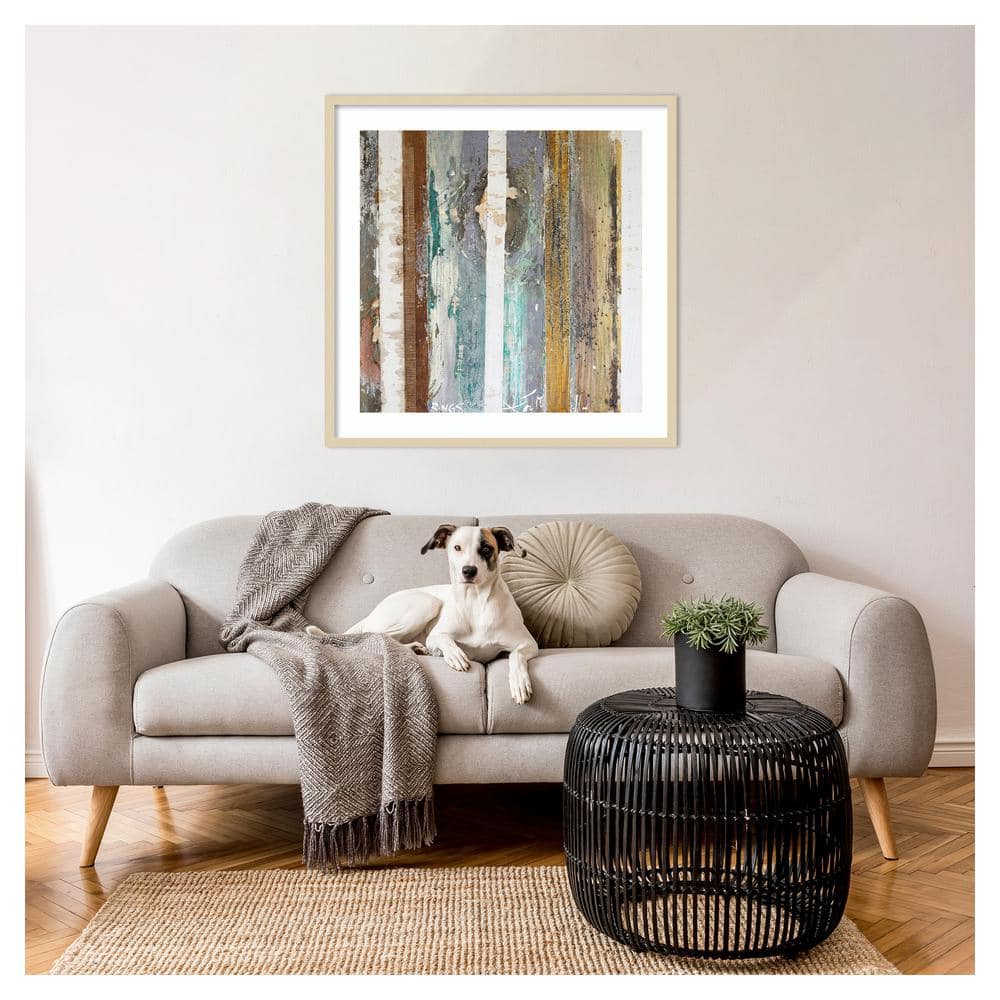 Textured Grain IV Abstract Expressionism Framed Wall Art in Svelte Natural
