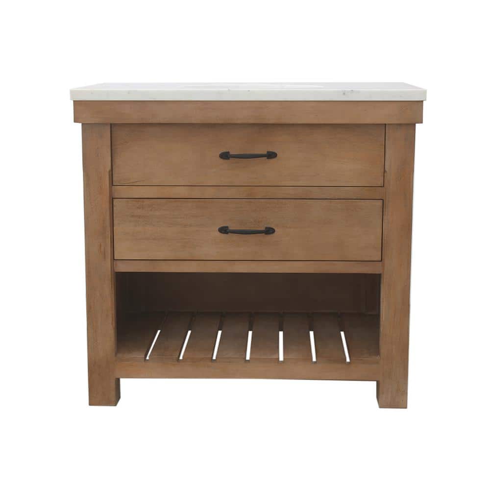 Deluxe 36 in. W x 22 in. D x 34 in. H Freestanding Bath Vanity in Natural W