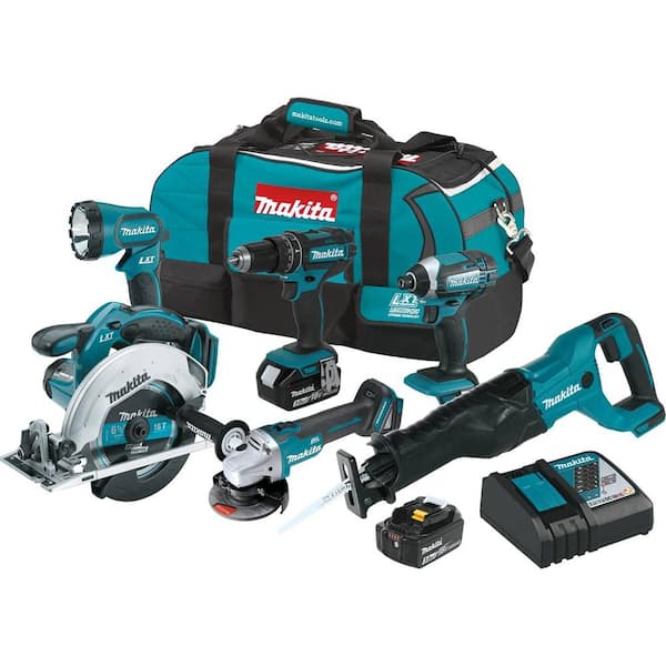 18-Volt LXT Lithium-Ion Cordless Combo Kit (6-Piece) with (2) Battery (3.0Ah), Rapid Charger and Tool Bag 18-Volt LXT Lithium-Ion Cordless Combo Kit (6-Piece) with (2) Battery (3.0Ah), Rapid Charger and Tool Bag