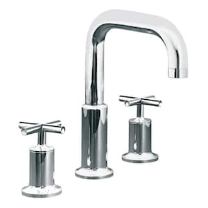 Purist Cross 2-Handle Deck-Mount Tub Faucet in Polished Chrome (Valve Not Included)