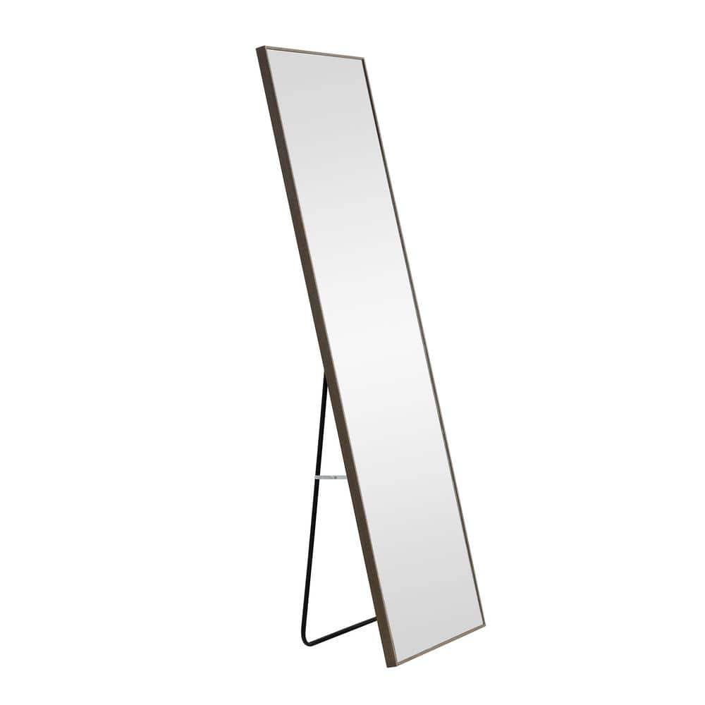 Tatahance 15 in. W x 58 in. H Rectangle Wood Framed Gray Floor Standing ...
