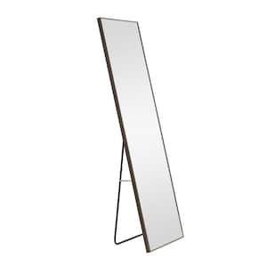 15 in. W x 58 in. H Rectangle Wood Framed Gray Floor Standing Full-Length Mirror