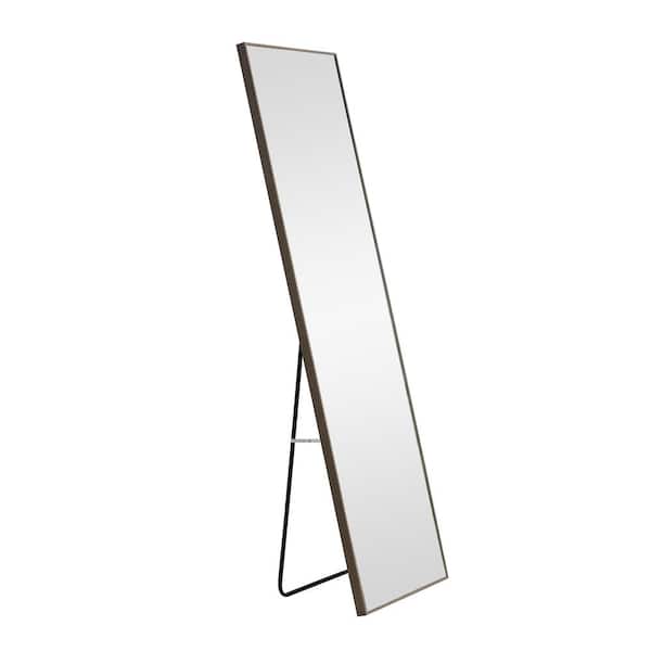Tatahance 15 in. W x 58 in. H Rectangle Wood Framed Gray Floor Standing Full-Length Mirror