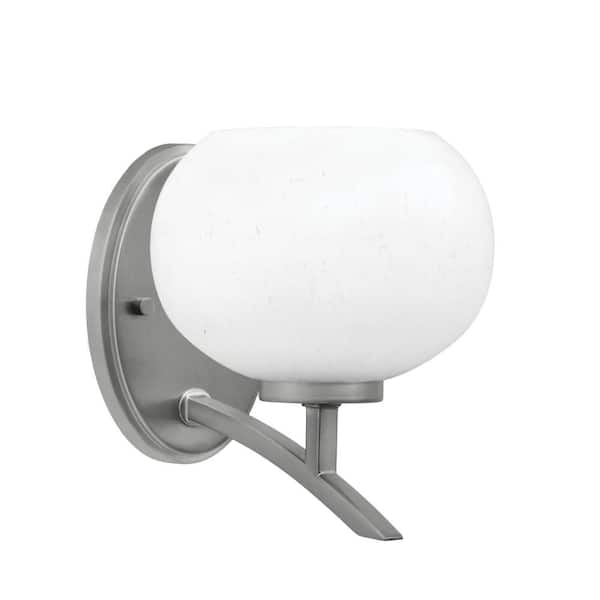 Unbranded Siena 7 in. 1-Light Graphite Sconce with 7 in. White Muslin Glass Shade No Bulb Included