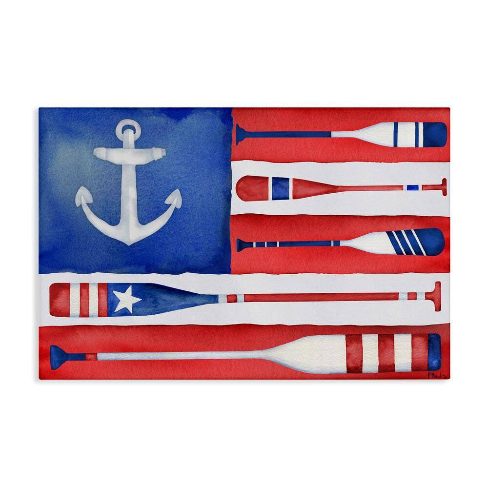 Patriotic Oar Flag by Paul Brent Unframed Typography Graphic Art Print 30 in. x 45 in. price history on PriceWatchPro