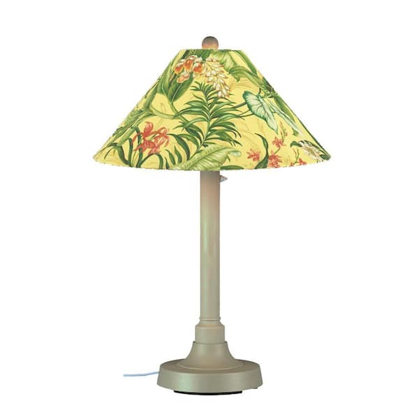 Patio Living Concepts San Juan 34 in. Outdoor Bisque Table Lamp with Soleil Shade