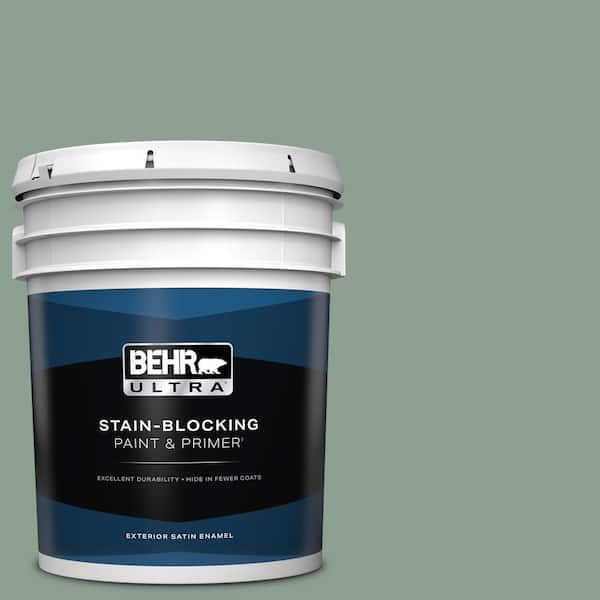 BEHR ULTRA 5 gal. #ECC-52-3 Hillside View Satin Enamel Exterior Paint & Primer