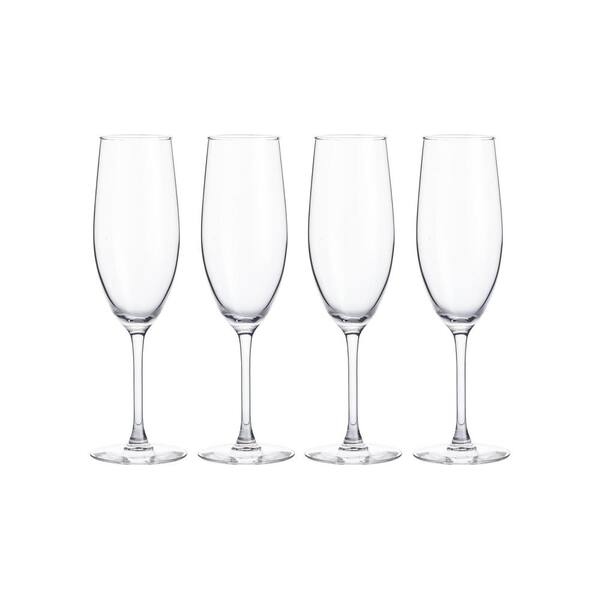 GoodGlassware Champagne Flutes (Set of 4) 8.5 oz – Tall, Long Stem, Crystal Clear, Classic, and Seamless Tower Design - Dishwasher Safe, Quality
