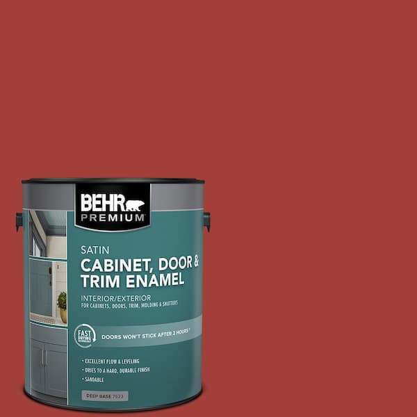 1 gal. #PPU2-16 Fire Cracker Satin Enamel Interior/Exterior Cabinet, Door & Trim Paint