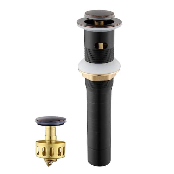 GAGALIFE 1-3/8 in. Metal Pop Up Drain Strainer Stopper with Overflow for Bathroom Vessel Sink with Basket in Oil Rubbed Bronze