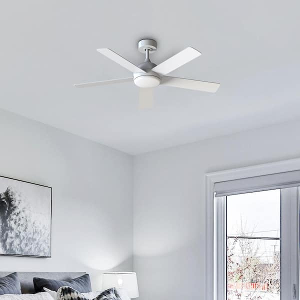 Carley 52 in. Integrated LED Indoor White Smart Ceiling Fan with Remote Control and CCT Powered by Hubspace