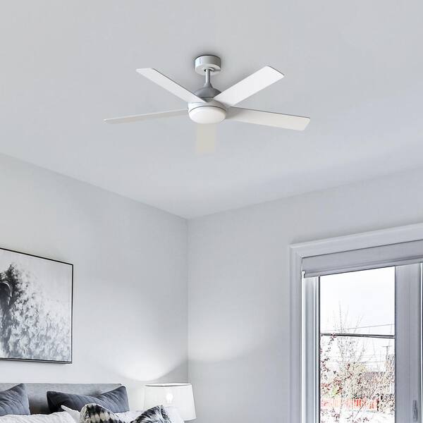 Carley 52 in. Integrated LED Indoor White Smart Ceiling Fan with Remote Control and CCT Powered by Hubspace