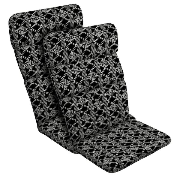 ARDEN 20 in. x 45.5 in. Outdoor Adirondack Cushion in Black Global Stripe (2-Pack)