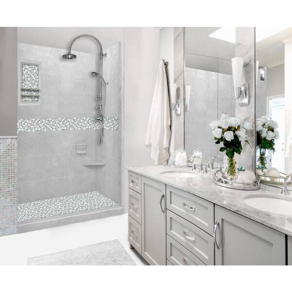 Sterling Oak Portland Cement Corner Shower Kit