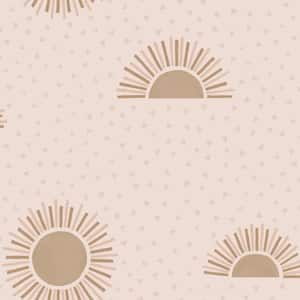 Boho Sunbeam Pink Metallic Non-Pasted Wallpaper (Covers 56 sq. ft.)