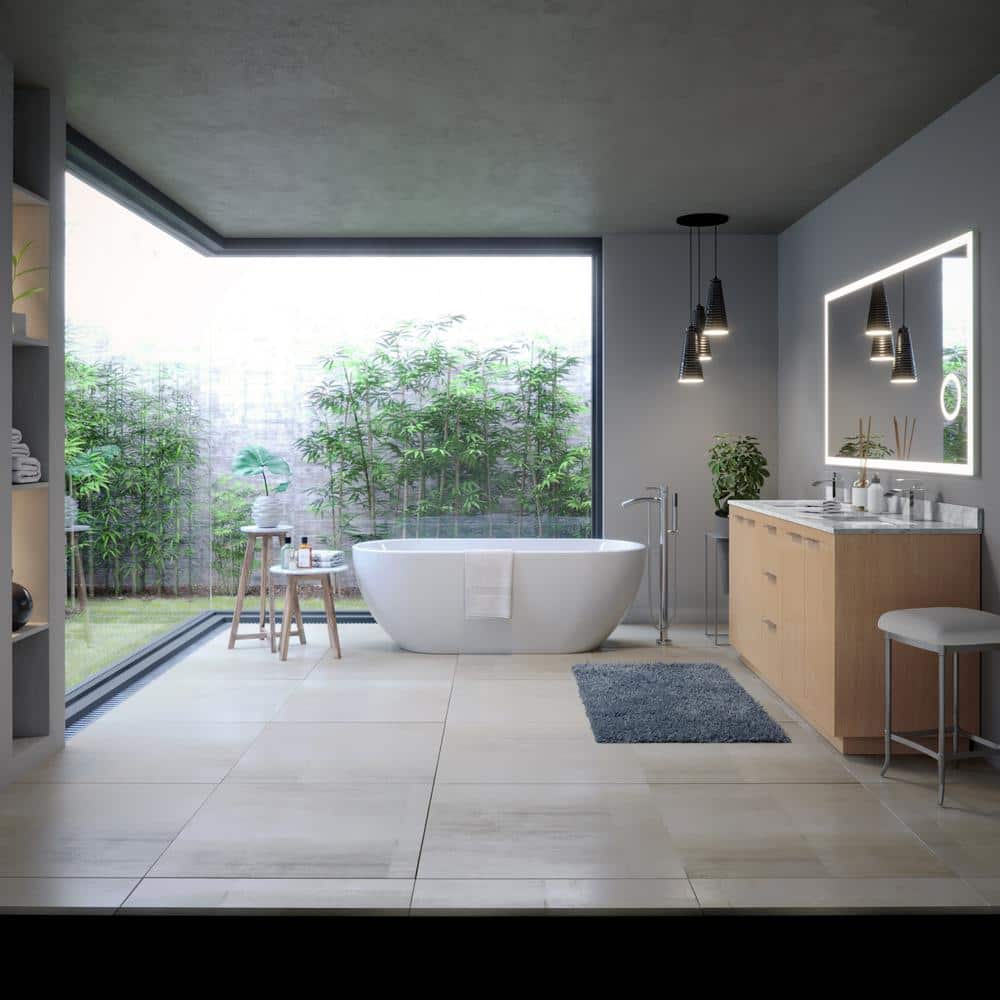 Brooklyn 60'' White Acrylic Freestanding Soaking Bathtub