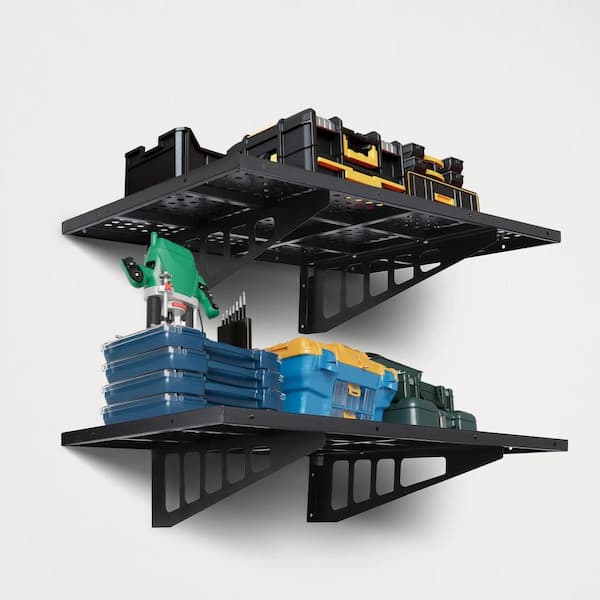 2-Pack, 24 in. W x 36 in. D Garage Wall Shelf, Garage Storage Wall Garage Shelves, Heavy Duty Garage Storage Rack