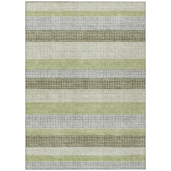 Chantille Machine Washable Indoor/Outdoor Abstract ACN2008 Aloe 8 ft. x 10 ft. Area Rug